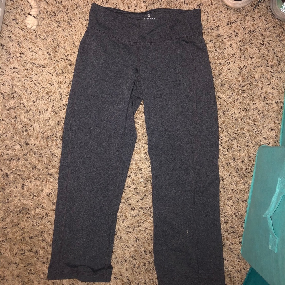ATHLETA high waisted grey caprees
